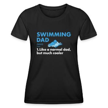 Sport Dad Swimming - Frauen Funktions-T-Shirt - Schwarz - Vorne - AI Model Female 172 light (172cm)