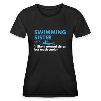 Sport Sister Swimming - Frauen Funktions-T-Shirt - Schwarz - Vorne - AI Model Female 172 light (172cm)