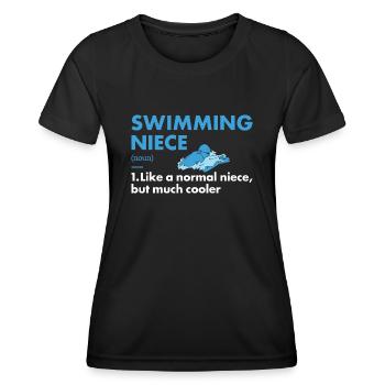 Sport Niece Swimming - Frauen Funktions-T-Shirt - Schwarz - Vorne - AI Model Female 172 light (172cm)