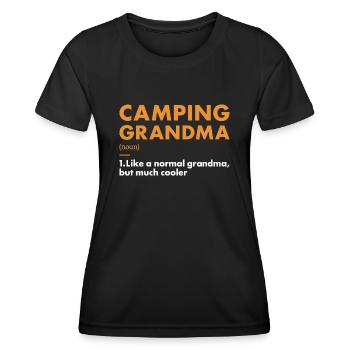 Camper Grandma Definition Camping - Women's Functional T-Shirt - black - Front - AI Model Female 172 light (172cm)