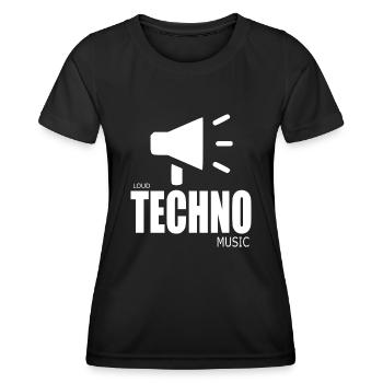 musique techno forte - T-shirt sport Femme - noir - Devant - AI Model Female 172 light (172cm)