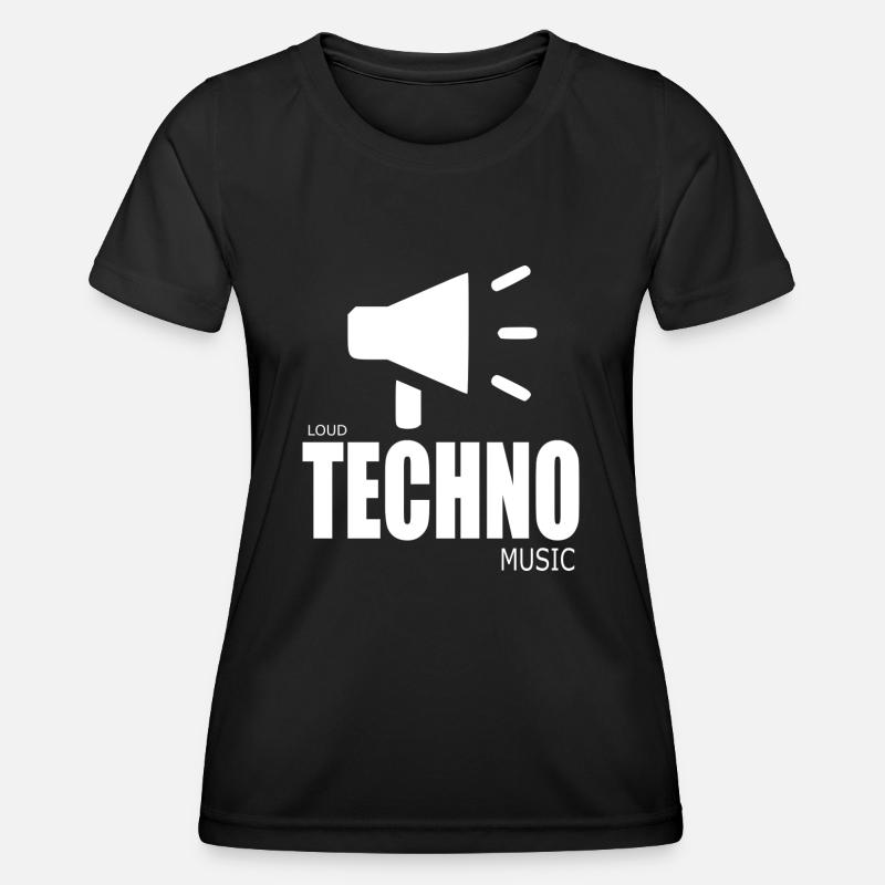 loud techno music - Women's Functional T-Shirt - black
