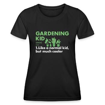 Jardinier Kid Définition Jardinage - T-shirt sport Femme - noir - Devant - AI Model Female 172 light (172cm)