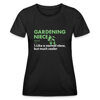 Jardinier Nièce Définition Jardinage - T-shirt sport Femme - noir - Devant - AI Model Female 172 light (172cm)