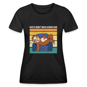 Heute Nervt Mich Keiner Hier Süßes Faultier - Frauen Funktions-T-Shirt - Schwarz - Vorne - AI Model Female 172 light (172cm)