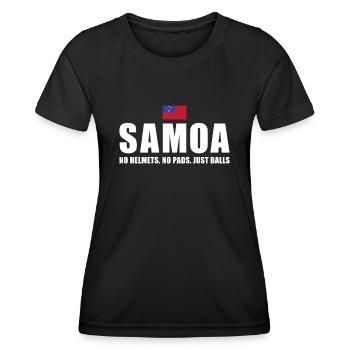 Samoa No Helmets No Pads Just Balls Samoa Rugby - Women's Functional T-Shirt - black - Front - AI Model Female 172 light (172cm)