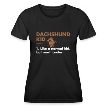 Dachshund Kid Definition - Women's Functional T-Shirt - black - Front - AI Model Female 172 light (172cm)