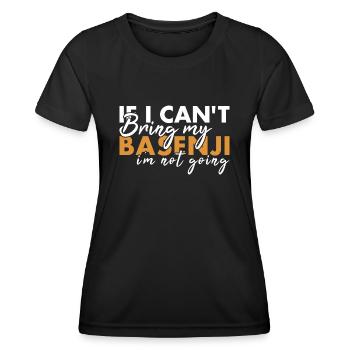 Dog If I Can't Bring My Basenji I'm Not Going - Women's Functional T-Shirt - black - Front - AI Model Female 172 light (172cm)