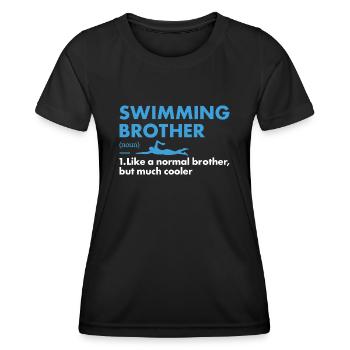 Sport Brother Swimming - Frauen Funktions-T-Shirt - Schwarz - Vorne - AI Model Female 172 light (172cm)