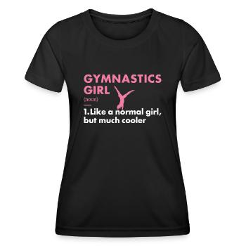 Sport Girl Gymnastics - Frauen Funktions-T-Shirt - Schwarz - Vorne - AI Model Female 172 light (172cm)