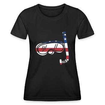 Snorkeler Drapeau Us Snorkeling - T-shirt sport Femme - noir - Devant - AI Model Female 172 light (172cm)