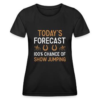 Jumper Les prévisions du jour Saut d’obstacles - T-shirt sport Femme - noir - Devant - AI Model Female 172 light (172cm)