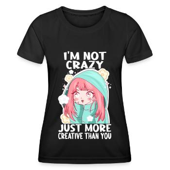 Cadeau anime fille manga kawaii - T-shirt sport Femme - noir - Devant - AI Model Female 172 light (172cm)