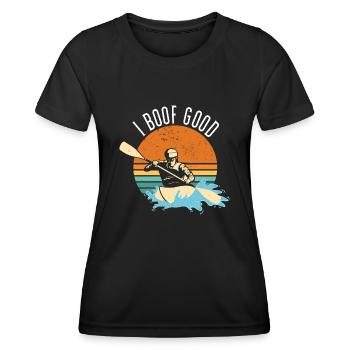 I Boof Good Whitewater Kayaking - Frauen Funktions-T-Shirt - Schwarz - Vorne - AI Model Female 172 light (172cm)