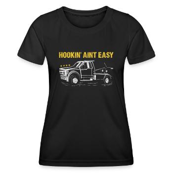 Hookin' Aint Easy Tow Truck Operator - Women's Functional T-Shirt - black - Front - AI Model Female 172 light (172cm)