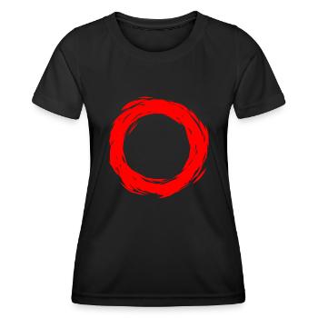 Circle design red circle shape new variant - Women's Functional T-Shirt - black - Front - AI Model Female 172 light (172cm)