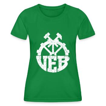VEB - Retro - DDR - Ostalgie - Frauen Funktions-T-Shirt - Kelly Green - Vorne - AI Model Female 172 dark (172cm)