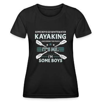 Certains garçons font du kayak en eau vive et boivent beaucoup - T-shirt sport Femme - noir - Devant - AI Model Female 172 light (172cm)