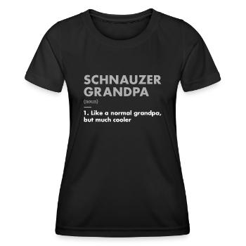 Schnauzer Grand-père Définition - T-shirt sport Femme - noir - Devant - AI Model Female 172 light (172cm)