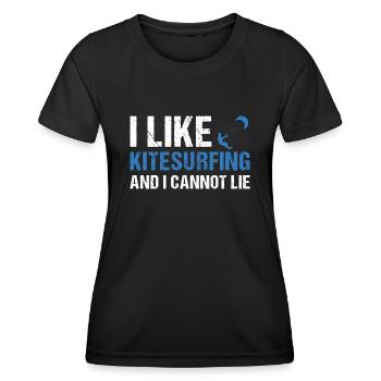Sport J’aime le kitesurf - T-shirt sport Femme - noir - Devant - AI Model Female 172 light (172cm)