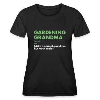 Jardinier Grand-mère Définition Jardinage - T-shirt sport Femme - noir - Devant - AI Model Female 172 light (172cm)