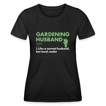 Jardinier Mari Définition Jardinage - T-shirt sport Femme - noir - Devant - AI Model Female 172 light (172cm)