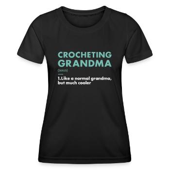 Crocheter Grandma Definition Crocheting - Women's Functional T-Shirt - black - Front - AI Model Female 172 light (172cm)