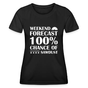 Menuiserie Prévisions week-end Travail du bois - T-shirt sport Femme - noir - Devant - AI Model Female 172 light (172cm)