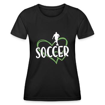 Sport Heart Soccer - Frauen Funktions-T-Shirt - Schwarz - Vorne - AI Model Female 172 light (172cm)
