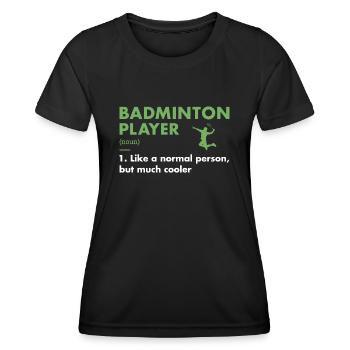 Sport Player Definition Badminton - Frauen Funktions-T-Shirt - Schwarz - Vorne - AI Model Female 172 light (172cm)