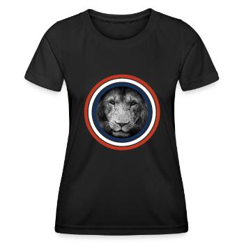 Cercles de lion rouge blanc bleu - T-shirt sport Femme - noir - Devant - AI Model Female 172 light (172cm)