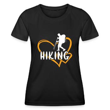 Hiker Heart Hiking - Frauen Funktions-T-Shirt - Schwarz - Vorne - AI Model Female 172 light (172cm)