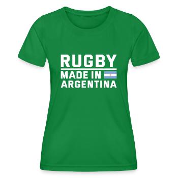 Rugby fabriqué à partir de rugby argentin - T-shirt sport Femme - vert - Devant - AI Model Female 172 dark (172cm)