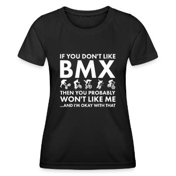 Sport Si tu ne m'aimes pas BMX - T-shirt sport Femme - noir - Devant - AI Model Female 172 light (172cm)
