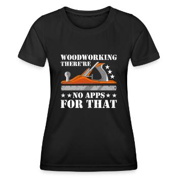 Travail du bois Il n’y a pas d’applications pour ce travail du bois - T-shirt sport Femme - noir - Devant - AI Model Female 172 light (172cm)