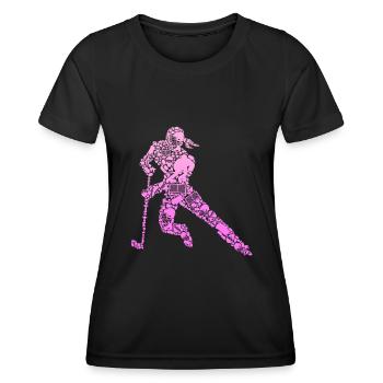 Eishockey Eishockeyspielerin Damen Mädchen - Frauen Funktions-T-Shirt - Schwarz - Vorne - AI Model Female 172 light (172cm)