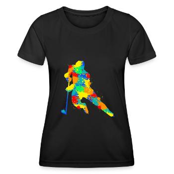 Eishockey Jungen Kinder Männer - Frauen Funktions-T-Shirt - Schwarz - Vorne - AI Model Female 172 light (172cm)