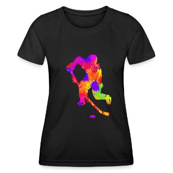 Eishockey Jungen Kinder Männer - Frauen Funktions-T-Shirt - Schwarz - Vorne - AI Model Female 172 light (172cm)