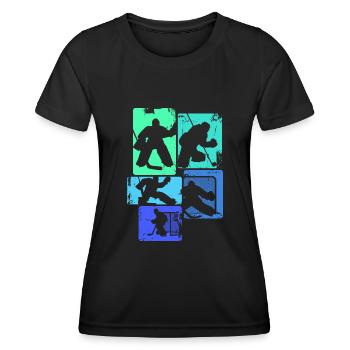 Eishockey Torwart Jungen Kinder Männer - Frauen Funktions-T-Shirt - Schwarz - Vorne - AI Model Female 172 light (172cm)