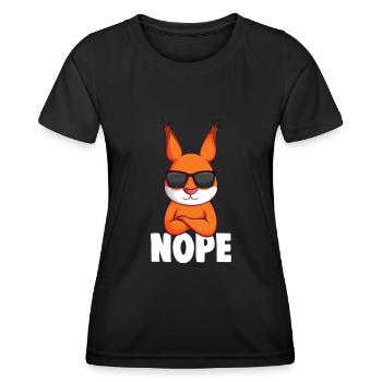 Eichhörnchen Nope Kinder Jungen Mädchen - Frauen Funktions-T-Shirt - Schwarz - Vorne - AI Model Female 172 light (172cm)