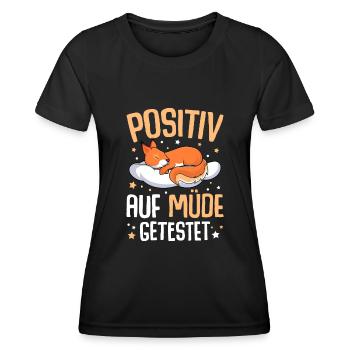 Eichhörnchen Positiv Auf Müde Getestet - Frauen Funktions-T-Shirt - Schwarz - Vorne - AI Model Female 172 light (172cm)