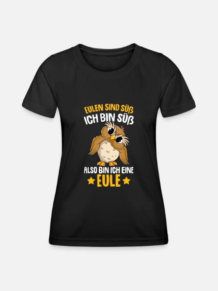 Eulen sind süß Kinder Mädchen Eule - Frauen Funktions-T-Shirt - Schwarz