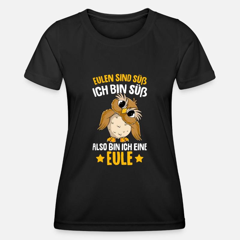 Eulen sind süß Kinder Mädchen Eule - Frauen Funktions-T-Shirt - Schwarz