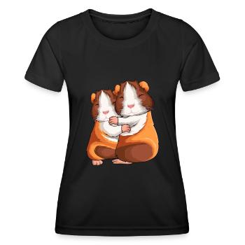 Cochon d'Inde fille - T-shirt sport Femme - noir - Devant - AI Model Female 172 light (172cm)