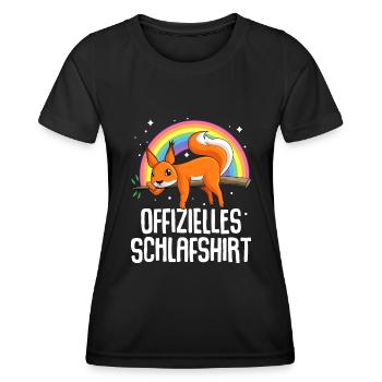 Offizielles Schlafshirt Eichhörnchen Nachthemd - Frauen Funktions-T-Shirt - Schwarz - Vorne - AI Model Female 172 light (172cm)