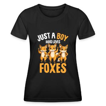 Fuchs Junge Kinder - Frauen Funktions-T-Shirt - Schwarz - Vorne - AI Model Female 172 light (172cm)