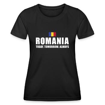 Romania Today Tomorrow Always Romania Rugby - Women's Functional T-Shirt - black - Front - AI Model Female 172 light (172cm)