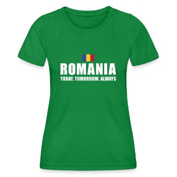 La Roumanie aujourd’hui demain Toujours Roumanie Rugby - T-shirt sport Femme - vert - Devant - AI Model Female 172 dark (172cm)