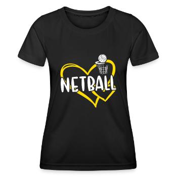 Sport Heart Netball - Women's Functional T-Shirt - black - Front - AI Model Female 172 light (172cm)