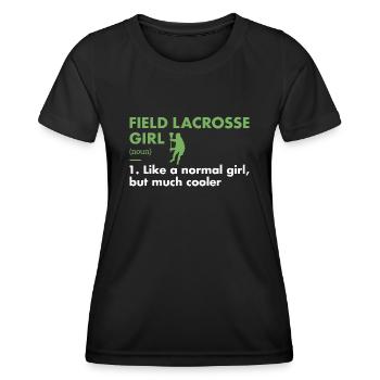 Sport Girl Definition Field Lacrosse - Frauen Funktions-T-Shirt - Schwarz - Vorne - AI Model Female 172 light (172cm)